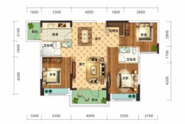 天丽园3室2厅1厨2卫建面123.17㎡