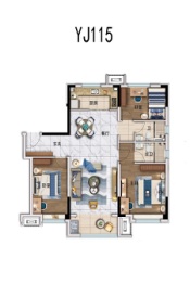 碧桂园铂誉府3室2厅1厨2卫建面115.00㎡