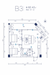 名门海宝湾2室1厅1厨1卫建面82.42㎡