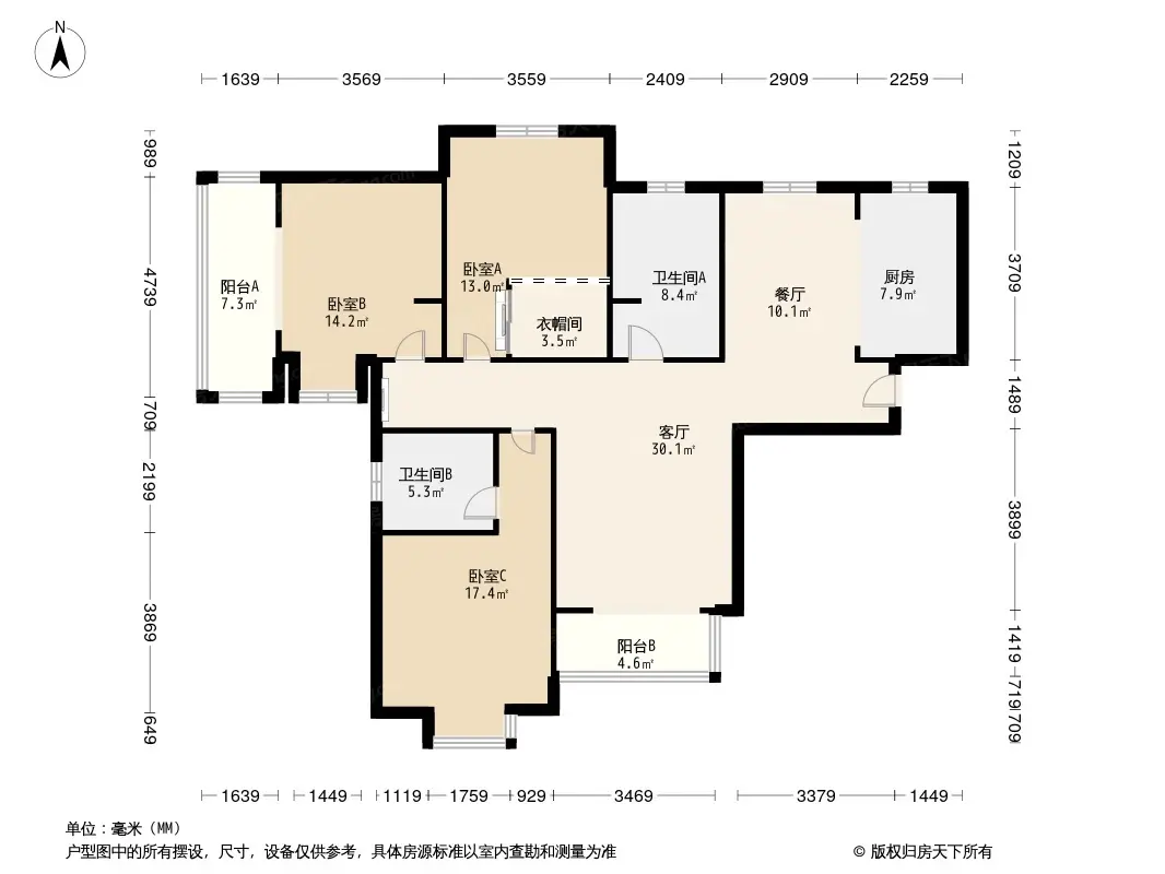 棕榈滩户型图图片