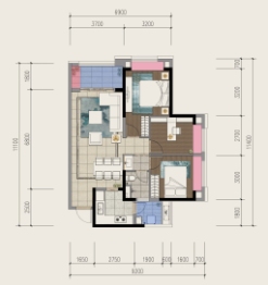 深广·仁恒公园四季3室2厅1厨1卫建面93.0㎡