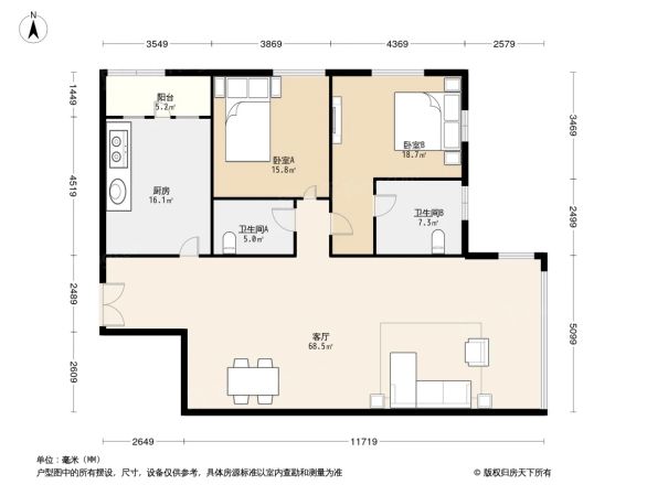 US联邦公寓商住楼户型图