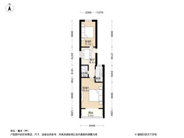 西八间北里户型图