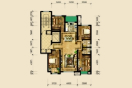 城投奥文公馆4室2厅1厨2卫建面162.00㎡