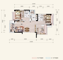 西双楠漫里3室2厅1厨2卫建面87.50㎡