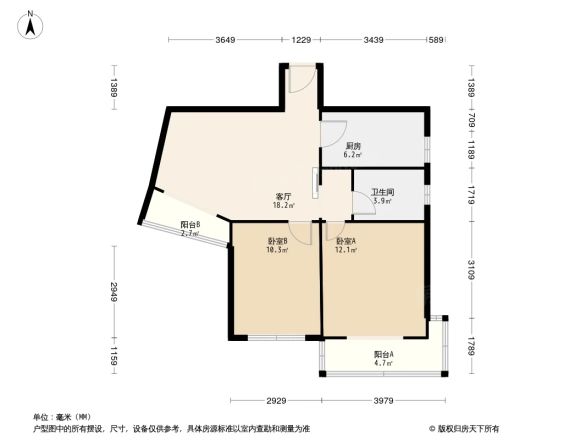 苹果园二区户型图
