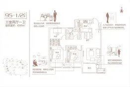 建业信友·未来城3室2厅1厨1卫建面95.00㎡