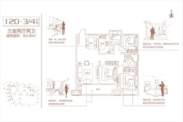 建业信友·未来城3室2厅1厨2卫建面120.00㎡