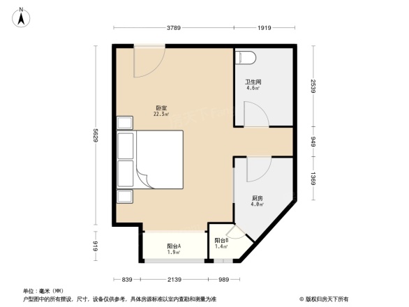 橙色年代户型图