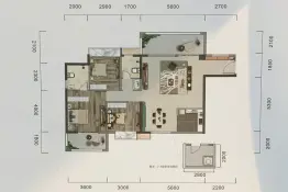 幸福魔方33室2厅1厨2卫建面120.35㎡