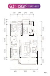 涡阳名邦·锦绣年华3室2厅1厨2卫建面120.00㎡