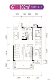 涡阳名邦·锦绣年华3室2厅1厨1卫建面102.00㎡