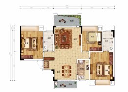 兆南椰林壹号3室2厅1厨2卫建面116.00㎡