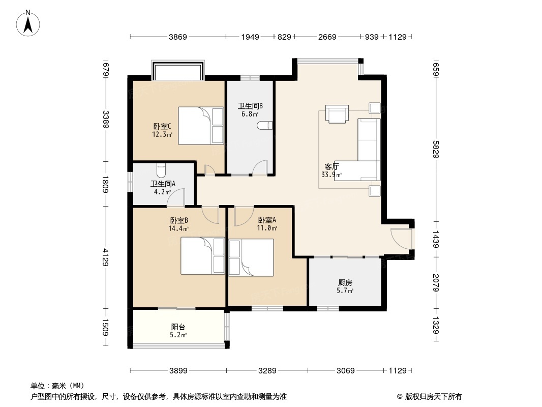 双门面商铺户型图图片