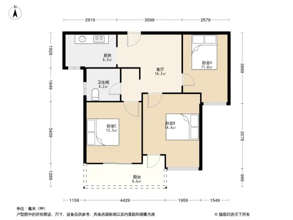 金地西岸故事户型图