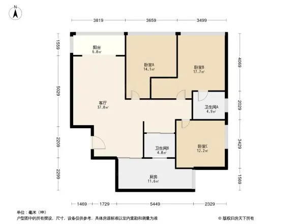 新天泽云山外户型图