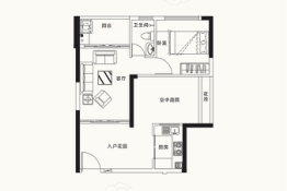 天润嘉园1室1厅1厨1卫建面47.96㎡