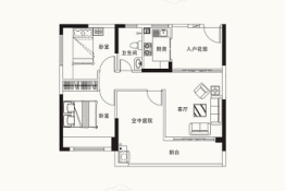 天润嘉园2室1厅1厨1卫建面73.57㎡