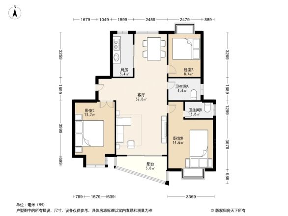 滨文苑小区户型图