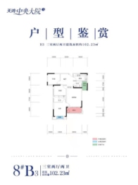 天鸿中央大院3室2厅1厨2卫建面102.23㎡