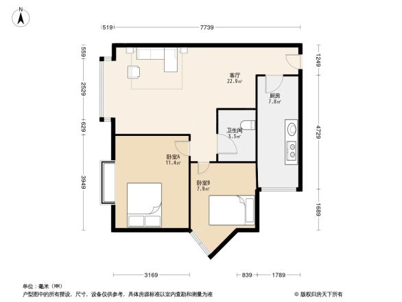 蓝色空间户型图