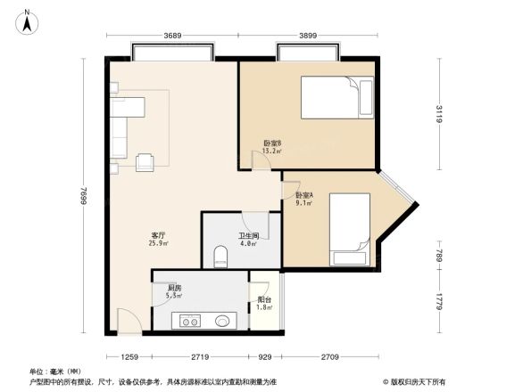 蓝色空间户型图