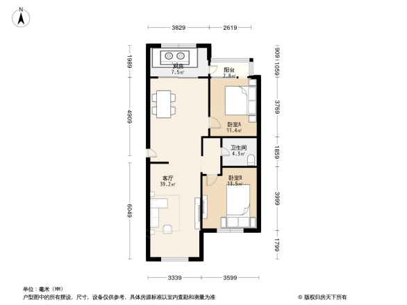 小平岛H组团户型图