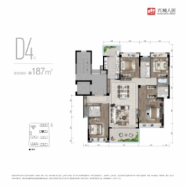 人居璟云庭4室2厅1厨3卫建面187.00㎡