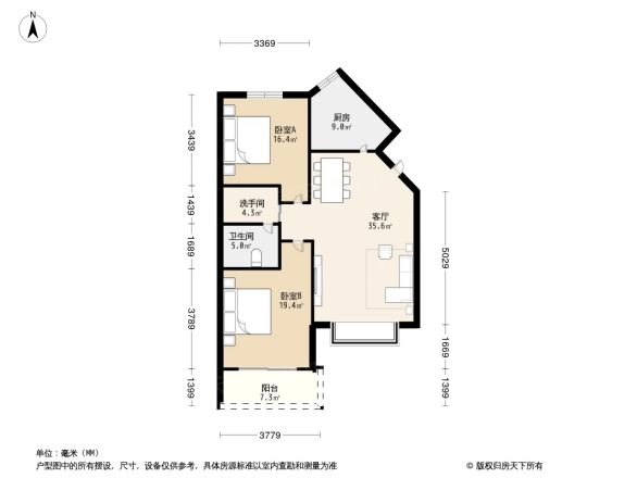 水漪袅铜户型图