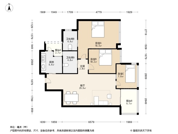 置信丽都花园城(外侧)户型图