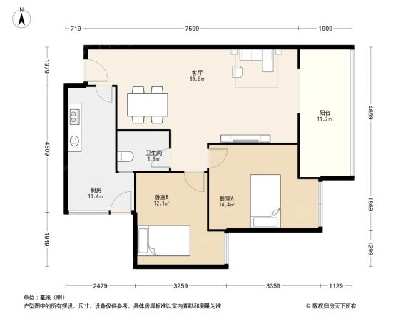紫坪锦苑户型图