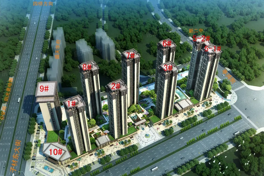 鸟瞰图拖动图片可以查看其它楼栋信息