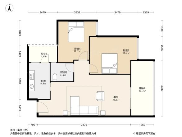 紫坪锦苑户型图