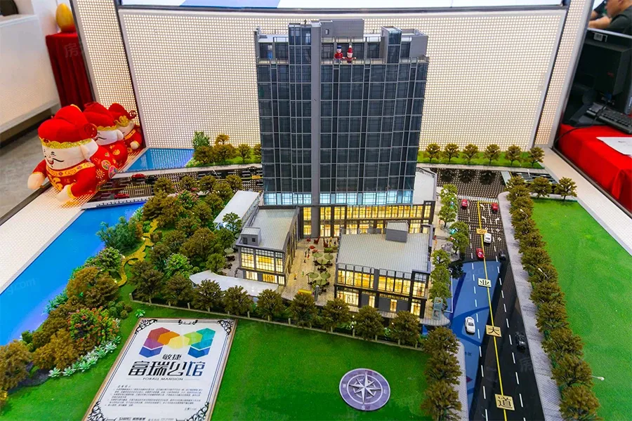 沙盘实景图拖动图片可以查看其它楼栋信息