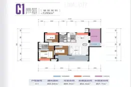 中铁悦龙东郡3室2厅1厨2卫建面120.0㎡