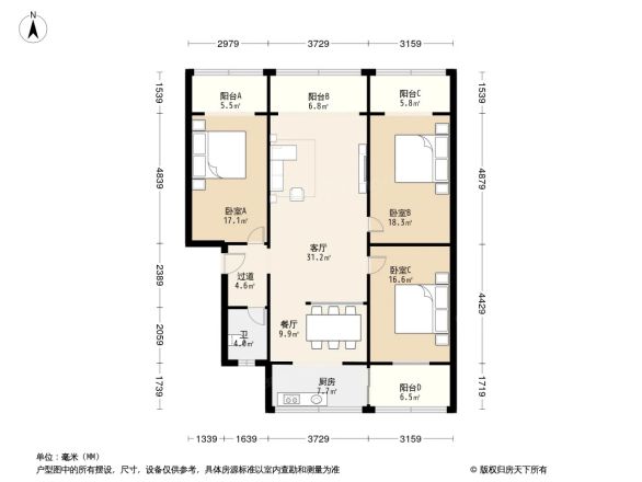 通祠路14号院户型图