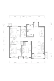 融创融公馆3室2厅1厨2卫建面122.00㎡