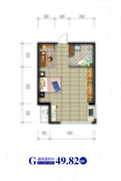 东侨国际（二期）1室1厅1厨1卫建面49.82㎡