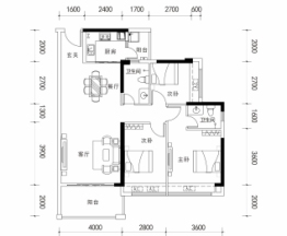 嘉和盛世3室2厅1厨2卫建面110.00㎡