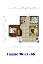 东侨国际（二期）1室1厅1厨1卫建面65.90㎡