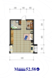 东侨国际（二期）1室1厅1厨1卫建面52.58㎡