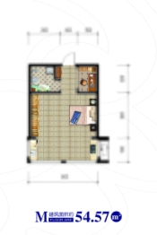 东侨国际（二期）1室1厅1厨1卫建面54.57㎡