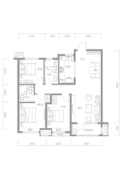 融创融公馆3室2厅1厨2卫建面122.00㎡