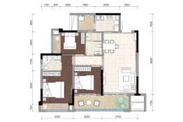 琨洲·观澜3室2厅1厨2卫建面96.00㎡