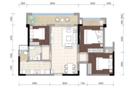 琨洲·观澜3室2厅1厨1卫建面92.00㎡