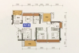 鼎盛悦玺台3室2厅1厨2卫建面88.00㎡