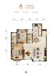 银都福邸3室2厅1厨2卫建面134.00㎡