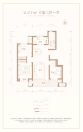 京北·金茂悦3室2厅1厨1卫建面97.00㎡