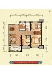 荣盛锦绣观邸3室2厅1厨1卫建面96.23㎡