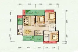 海地春天4室2厅1厨2卫建面124.26㎡